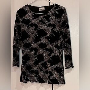 All Hours Black and Silver Women's Blouse